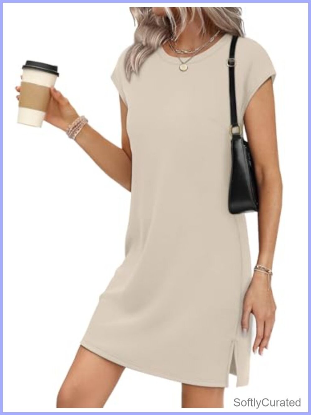 Cap Sleeve A-Line Sundress Casual Knee-Length Travel Dress